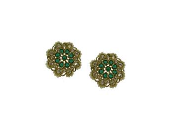 Green cubic zirconia earrings 1