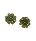 Green cubic zirconia earrings