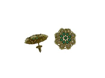 Green cubic zirconia earrings 2