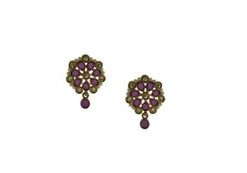 Maroon cubic zirconia earrings 2