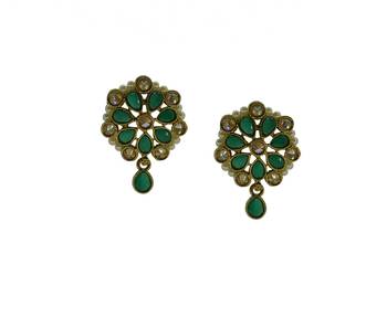 Green cubic zirconia earrings 1
