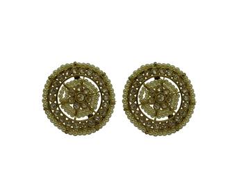 Gold cubic zirconia earrings 1