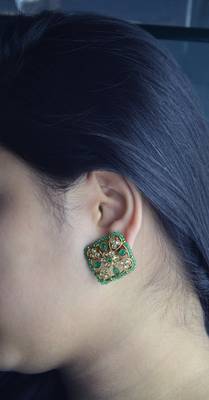Gold cubic zirconia earrings 3