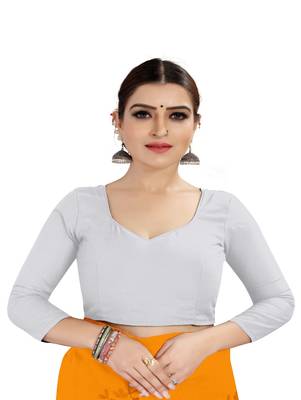 Mustard embroidered chanderi silk saree with blouse 4