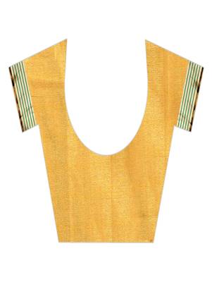 Mustard plain cotton silk saree with blouse 4