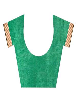 Mehendi plain cotton silk saree with blouse 4