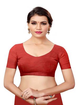 White plain cotton silk saree with blouse 4