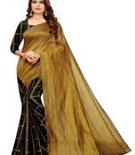 Mustard plain cotton silk saree with blouse