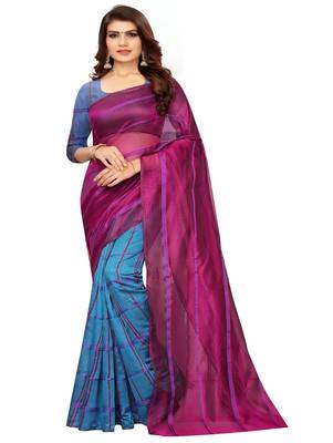 Wine plain cotton silk saree with blouse 1