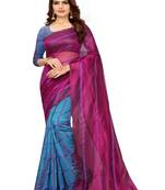 Wine plain cotton silk saree with blouse
