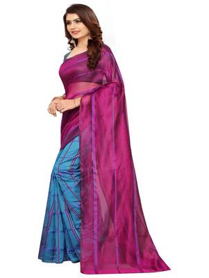 Wine plain cotton silk saree with blouse 2