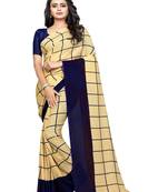 Chiku printed georgette saree with blouse