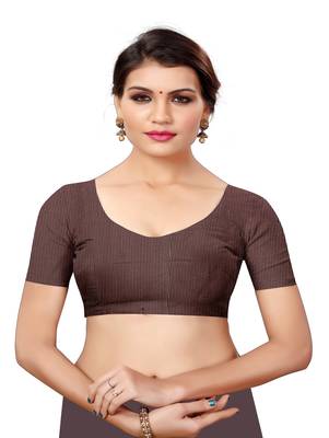 Chiku printed georgette saree with blouse 4