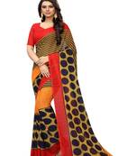 Multicolor printed georgette saree with blouse