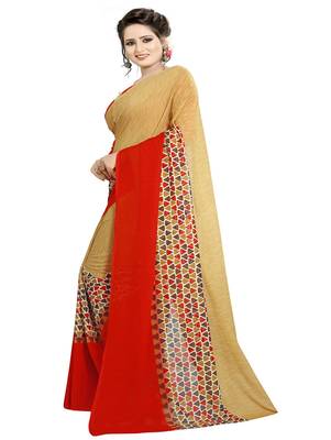 Multicolor printed georgette saree with blouse 2