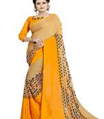Multicolor printed georgette saree with blouse