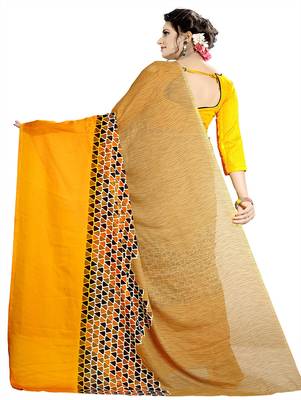 Multicolor printed georgette saree with blouse 3
