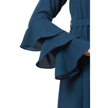 Umbrella Abaya With Bell Sleeves-Teal-Green 4