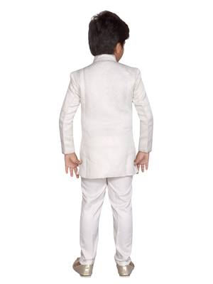 White plain silk blend boys-indo-western-dress 3