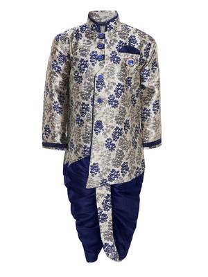 Multicolor printed jacquard boys-indo-western-dress 1