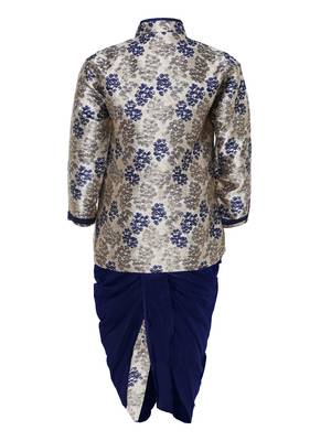 Multicolor printed jacquard boys-indo-western-dress 2