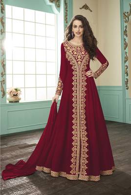 Ruby embroidered faux georgette salwar 1
