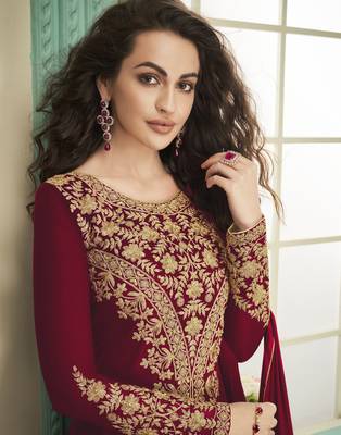 Ruby embroidered faux georgette salwar 2