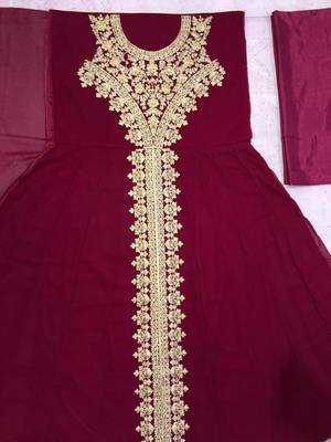 Ruby embroidered faux georgette salwar 3