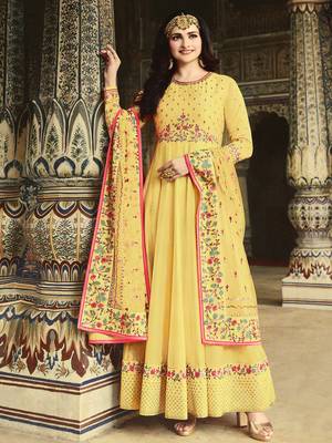 Yellow embroidered silk salwar 1
