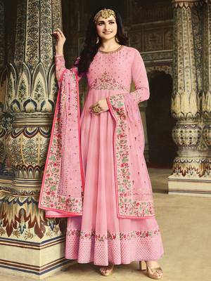 Pink embroidered silk salwar 1