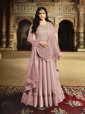 Light-purple embroidered silk salwar 1