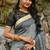 Grey Chanderi Cotton-weaving zari checks weaves saree with Blouse