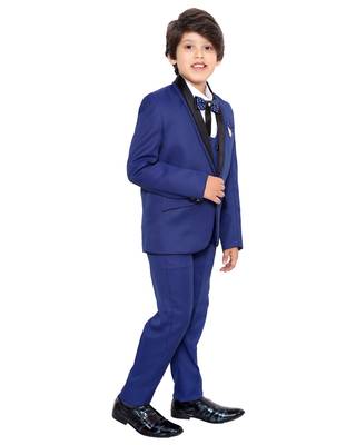 Blue plain polyester boys-suit 3