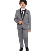 Purple plain polyester boys-suit