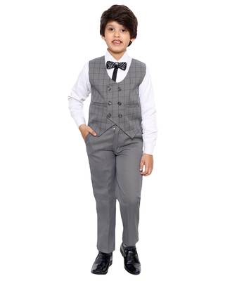 Purple plain polyester boys-suit 3