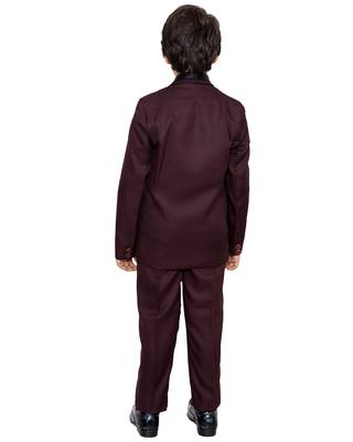Maroon plain polyester boys-suit 4