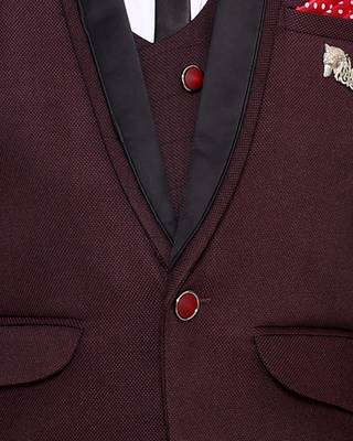 Maroon plain polyester boys-suit 5