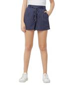 Blue printed viscose bottoms