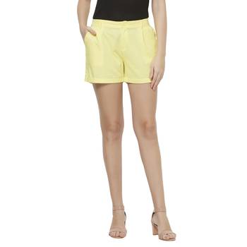 Yellow printed viscose bottoms 1