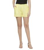 Yellow printed viscose bottoms