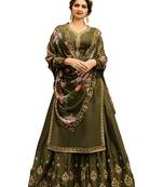 Mehendi embroidered crepe salwar