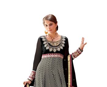 Black embroidered georgette salwar 3