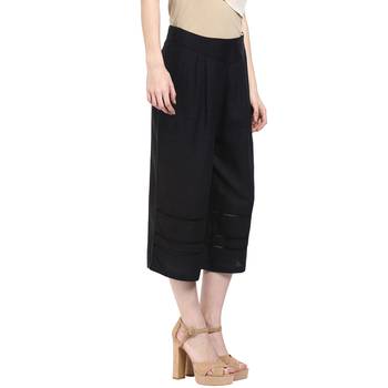 Black printed viscose trousers 2