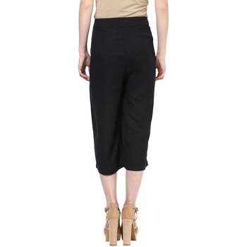 Black printed viscose trousers 4