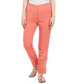 Orange printed polyester bottoms