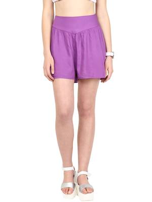 Purple printed viscose bottoms 1