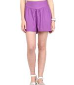 Purple printed viscose bottoms