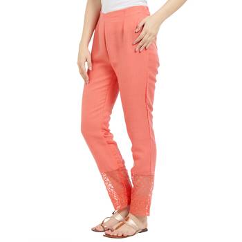 Orange printed polyester bottoms 2