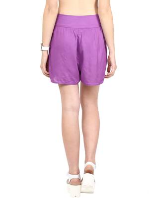 Purple printed viscose bottoms 2