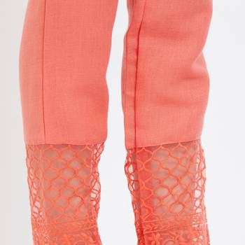 Orange printed polyester bottoms 4